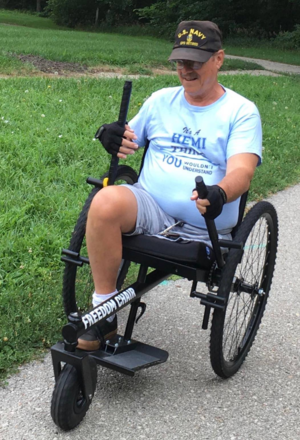 How Easy Is GRIT Freedom Chair To Push or Use for Seniors: David, AKA, uses GRIT Freedom Chair all terrain wheelchair on gravel along grass