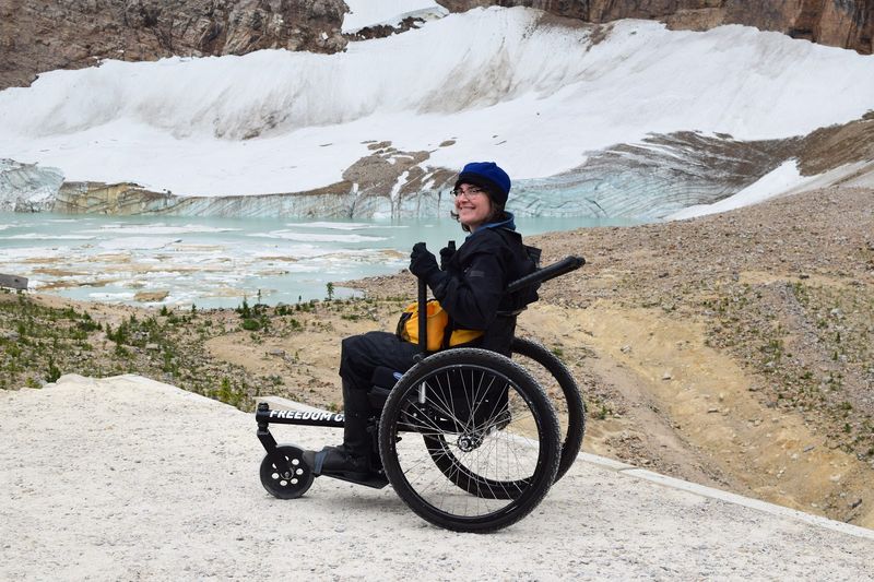Jenny Schmitz Edith Cavell Glacier using GRIT Freedom Chair