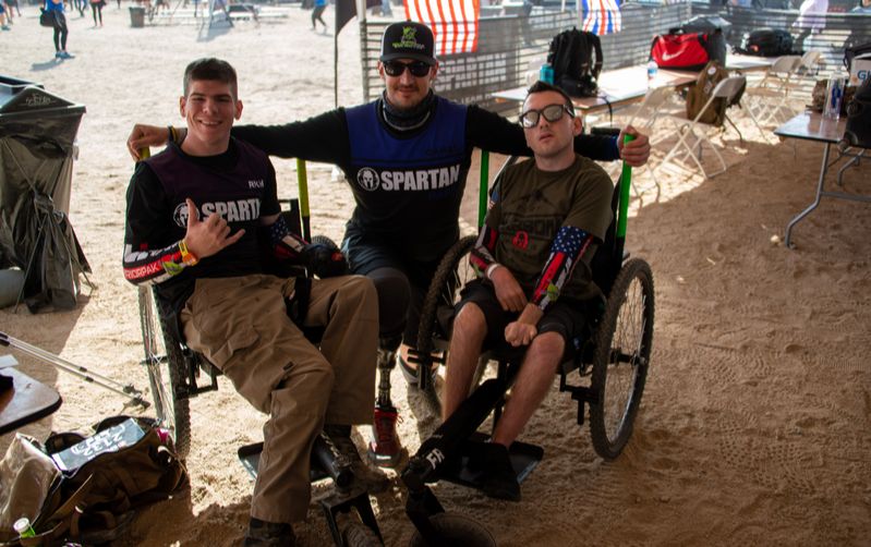 Trandon Mechling: Spartan, GRIT Athlete: Tyler Rich (left), Dave Ganas (center), and Trandon (right), hanging out before a Spartan Race